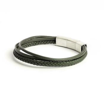 Dreifaches Armband mit grünem italienischem Nappaleder - Arte Green